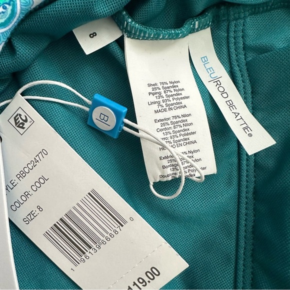 Bleu Rod Beattie COASTAL COOL PLUNGE ONE-PIECE SWIMSUIT Size 8 Women - Picture 13 of 15